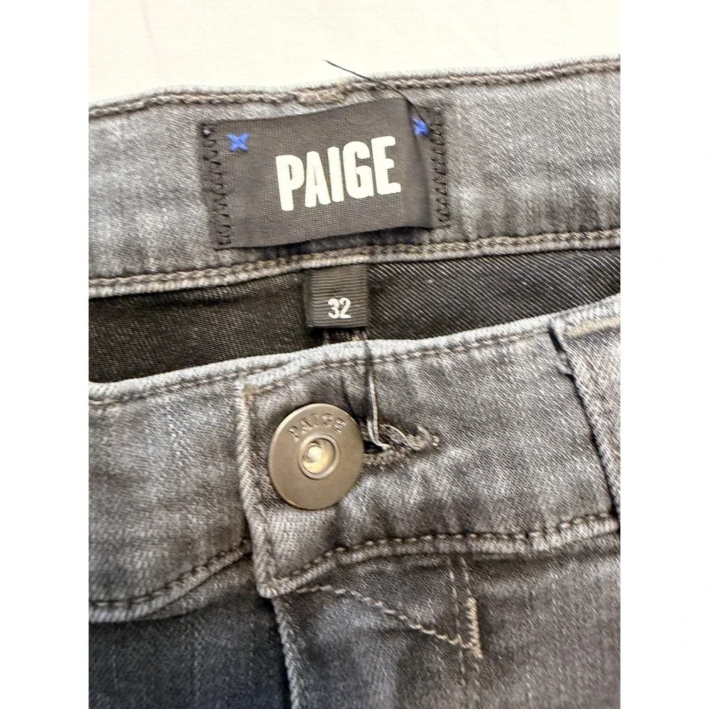 Paige Jeans Mens 32x31 Gray Charcoal Wash Slim‎ Straight Fit Stretch Denim Pants